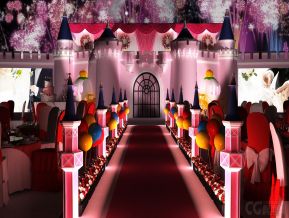 梦幻城堡婚礼舞台设计浪漫美陈