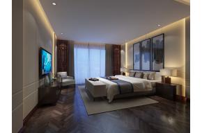 新中式家居卧室 黑色木艺山水装饰画组合 新中式木艺台灯3d模