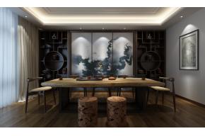 新中式茶室3D模型效果图