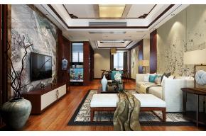 新中式客厅3D模型图片