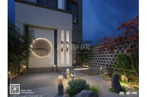 新中式庭院3D模型效果图