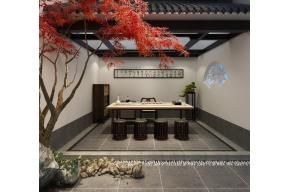 新中式茶室3D模型效果图
