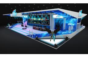 战旗TV直播游戏展览展台3d模型图片