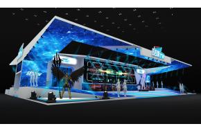 战旗TV直播游戏展览展台3d模型图片