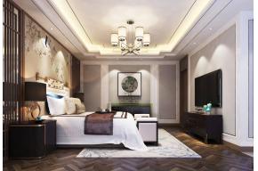 新中式别墅主卧室3D模型图片
