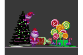 圣诞树棒棒糖美陈3D模型