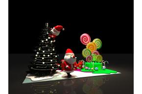 圣诞树棒棒糖美陈3D模型