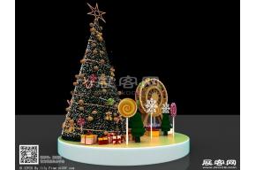 圣诞树摩天轮美陈3D模型