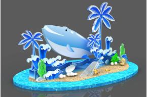 夏日沙滩美陈3D模型图片