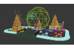 圣诞鹿美陈3D模型效果图