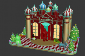 圣诞城堡美陈3D模型图片