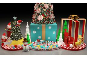 礼盒圣诞美陈3D模型
